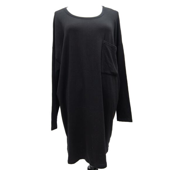 Eileen Fisher Black Long Sleeve Pocket Tunic Dress Size Medium - Picture 1 of 8